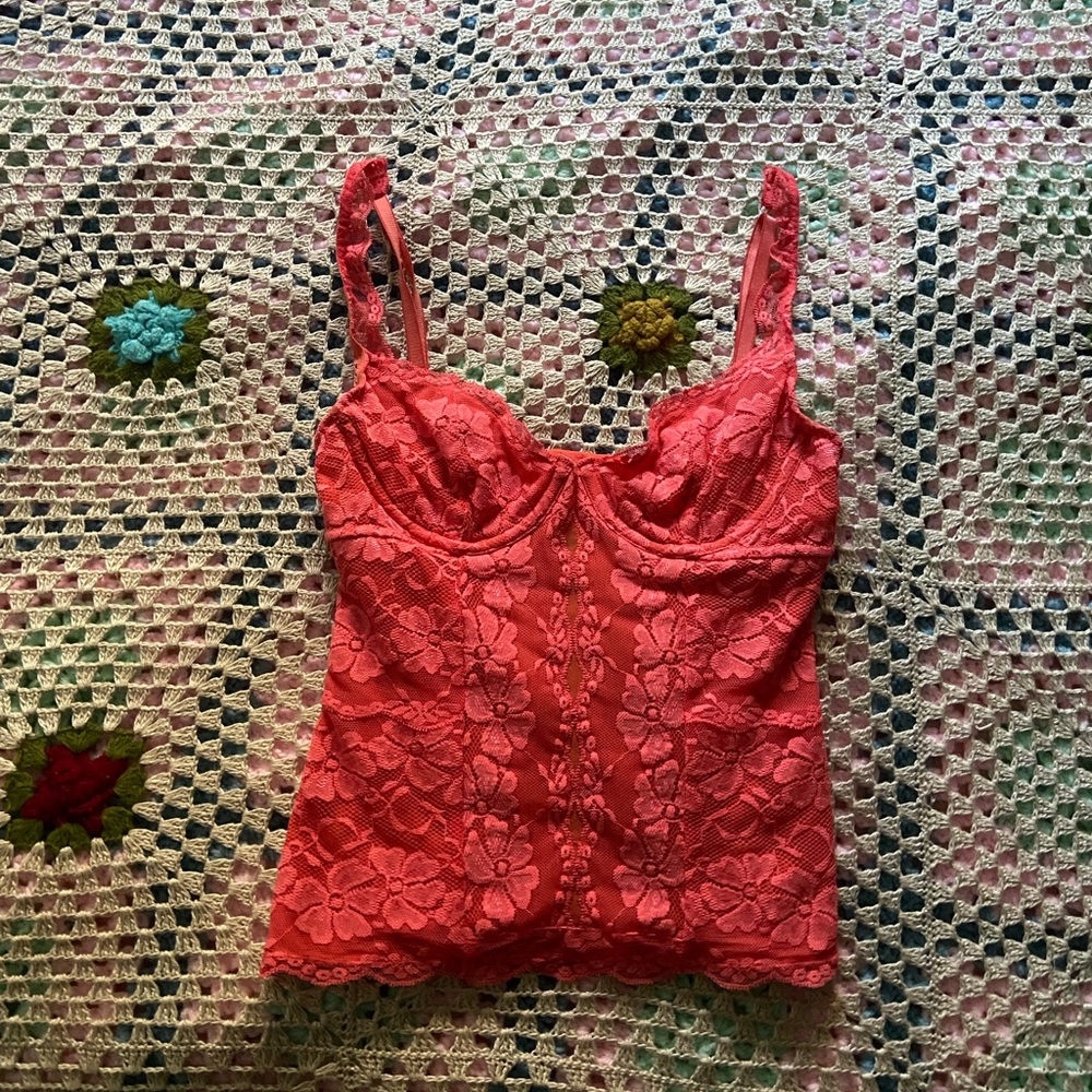 Marciano coral Floral Lace bustier - Picture 4 of 9